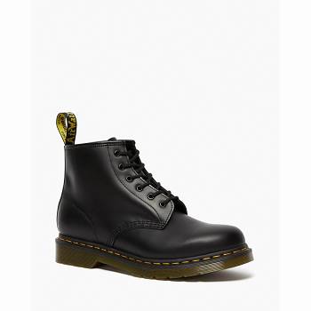 Dr Martens Férfi 101 Smooth Bőr Yellow Stitch Bokacsizma Fekete